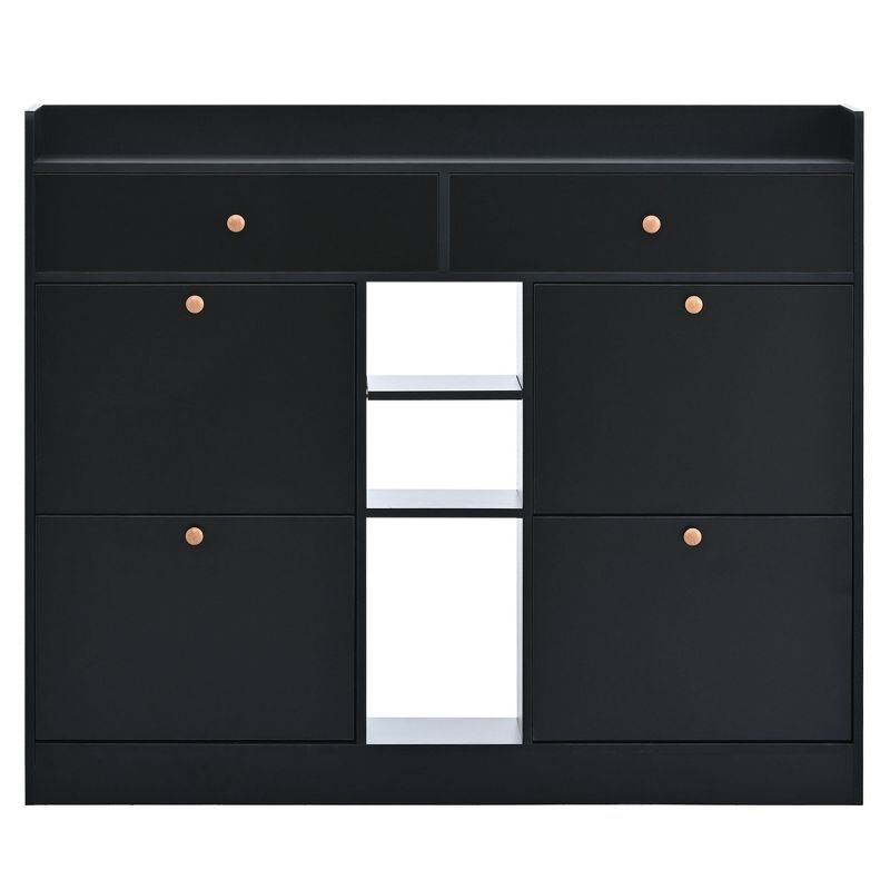 Modern Multifunctional Shoe Cabinet With 4 Turnover Drawers - ModernLuxe, 5 of 12