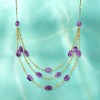 Ross-Simons 55.00 ct. t.w. Amethyst Bead Station Necklace in 18kt Gold Over Sterling Size 18 - 3 of 4