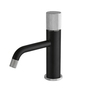 ALEXOUN Modern Black and Brushed Nickel Faucet Brass Bathroom Basin Faucet Design Deck Mounted Water Mixer Tap - 1 of 4