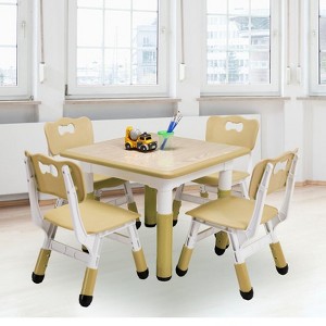 Kids Table and Chairs Set, Height Adjustable Desk for Ages 2-10, Arts & Crafts Table, Non-Slip Legs, for Classrooms Daycares - 1 of 4