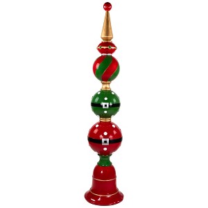 Northlight Ball Finial with Bell Base Commercial Size Christmas Decoration - 65" - Red and Green - 1 of 4