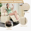 Wide Rocker Recliner Chair for Adults, Manual Oversized Recliner Chairs w/Armrest, Backrest, 2 Cup Holders, Side Pocket, Lazy Chair for Living Room - 4 of 4