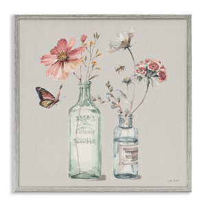 Stupell Industries Flower Jar Butterfly Painting, 17" x 17" - 1 of 4
