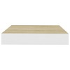 vidaXL Floating Wall Shelves 4 pcs Oak and White 9.1"x9.3"x1.5" MDF - 4 of 4