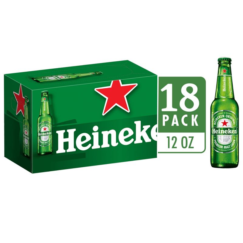 Heineken Original Lager Beer Beer - 18pk/12 fl oz Bottles, 1 of 7