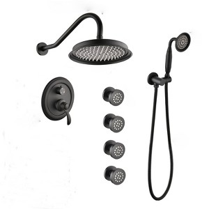 PROOX Double Handle 3-Spray Antique-Style Shower Faucet with Body Sprays - 1 of 4
