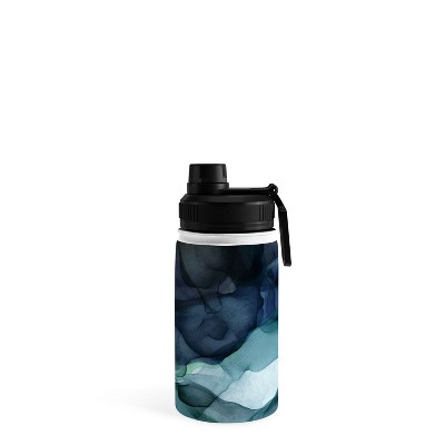 Heather Dutton Flowing Leaves Seafoam 18 oz Water Bottle with Handle Lid - Society6