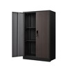 ORRD Black Folding Metal Storage Cabinet Locking Doors, Adjustable Shelf Home, Office, School & Garage - 3 of 4