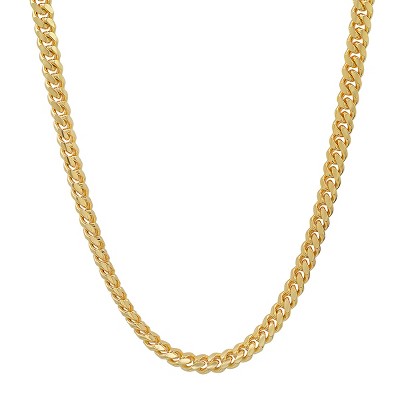 Steeltime unisex sterling silver 24" Miami Cuban link chain necklace. Color Options: Silver, Gold