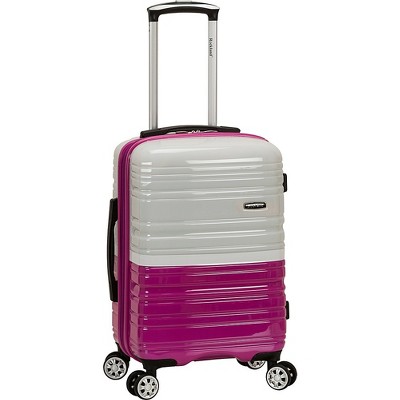 Rockland Melbourne Hardside Expandable Spinner Wheel Luggage Two Tone White Carry-On 20-Inch