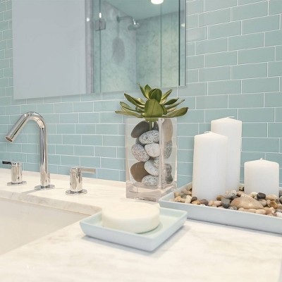 Smart Tiles Metro Green Subway Peel and Stick Tile Backsplash