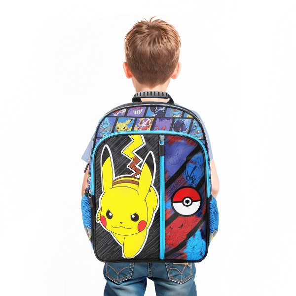 Mochila de Pokémon Pikachu y Pokebola de 16 pulgadas para niños para la escuela y viajes 7
