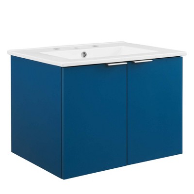 Modway Maybelle Bathroom, 24" Wall-Mount Vanity, Navy White