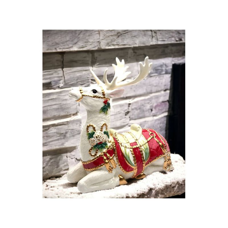 Kevins Gift Shoppe Ceramic Christmas Fantasia Sitting Deer Figurine, 2 of 4