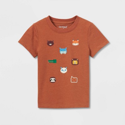 Toddler Boys' Animal Emojis Short Sleeve Graphic T-Shirt - Cat & Jack™ Orange