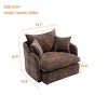 ModernLuxe Oversized Swivel Accent Chair with Ottoman, 360° Rotation Wide Seat Chenille Chair with 3 Pillows for Living Room - 3 of 4