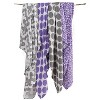 Bacati - Ikat Lilac/Gray Dots/Leopard Swaddling Muslin Blankets set of 4 - 4 of 4