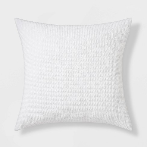 Euro Washed Waffle Weave Throw Pillow White - Threshold™