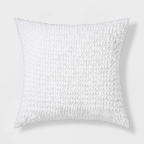 Euro Washed Waffle Weave Throw Pillow White - Threshold™ - image 1 of 3