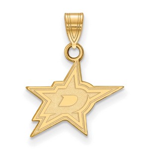 Black Bow Jewelry 10k Yellow Gold Dallas Stars NHL Small Pendant - 1 of 3