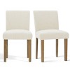 Upholstered Armless Dining Chairs Set of 2, Parsons Dining Room Chairs with Wood Legs, Linen Padded Kitchen Chairs for Dining Room - Panipeachy - 2 of 4
