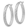 Black Bow Jewelry 4mm Diamond-Cut Sterling Silver Oval Hoop Earrings, 30mm (1 1/8 in) - 2 of 4