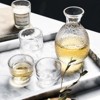 Slickblue Exquisite 5-Piece Handblown Sake Set: Jug and 4 Tumblers - Blue/Clear - 4 of 4