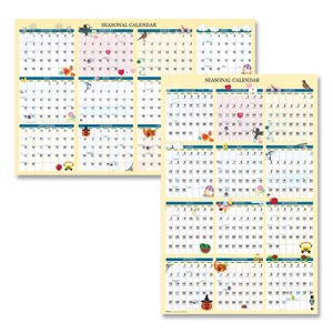 Recycled Seasonal Laminated Wall Calendar, Illustrated Seasons Artwork, 24 x 37, 12-Month (Jan to Dec): 2026 - 1 of 4