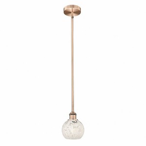 White Mouchette - 1 Light Stem Hung Mini Pendant In Modern Style-7.5 Inches Tall and 6 Inches Wide - 1 of 1