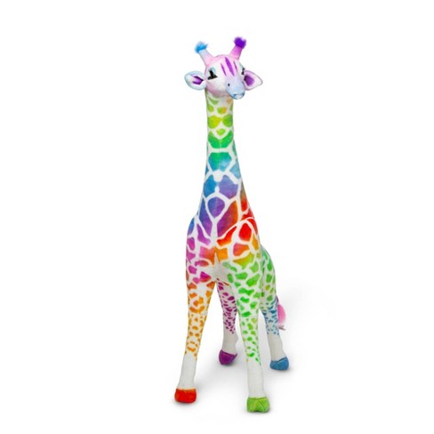 Melissa Doug Rainbow Giraffe Lifelike Plush Target