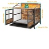 VisioGear Multi-function Dog Crates with Storage and Double Doors, Large Wooden Dog Kennel for Large/Medium Dog Indoor, Brown, 34.65"*24.02"*31.5" - 3 of 4