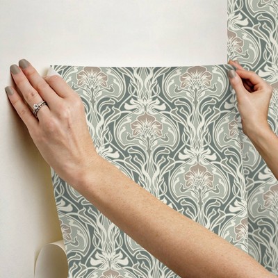 Fallon Brown and Gray Floral Peel and Stick Wallpaper