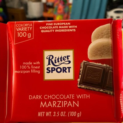 Ritter Sport Dark Chocolate With Marzipan Candy Bar - 3.5oz : Target