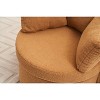 Racxily Teddy Fabric Swivel & Storage Chair - Ergonomic Backrest, 3 Throw Pillows, Khaki, Teddy Fabric Storage Chair for Living Room/Coffee Shop - 2 of 4