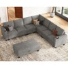 Belffin L-Shaped Fabric Sectional Couch - 6-Seater Modular with Storage Ottoman & Tool-Free Assembly - 4 of 4