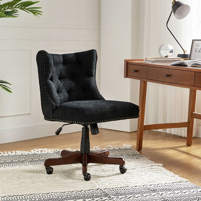 Arnd Modern Solid Wood Task Chair with Tufted Button|HULALA HOME, 2 of 9