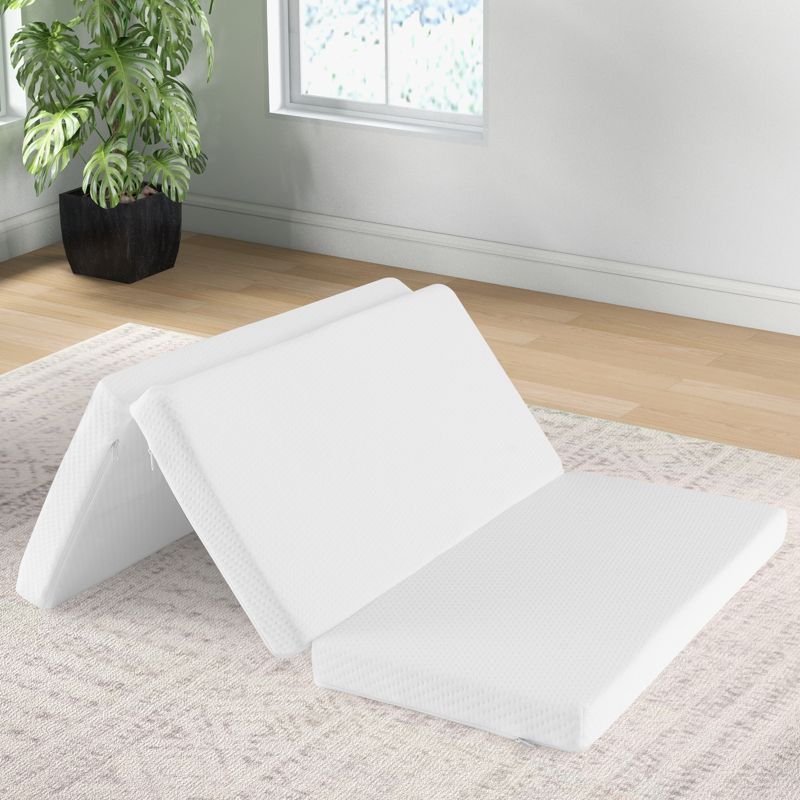 Babyjoy Tri-Fold Pack and Play Mattress Topper 38" x 26" Mattress Pad with Carrying Bag, 2 of 11