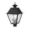 Livex Lighting Mansfield 3 - Light Post Light in  Black - 4 of 4
