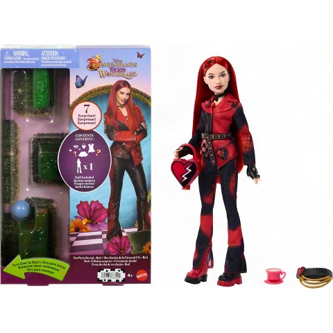 Детские куклы Descendants Disney Descendants Wicked Wonderland Tea Party Reveal with 7 Surprises a Red Fashion Doll and Accessories