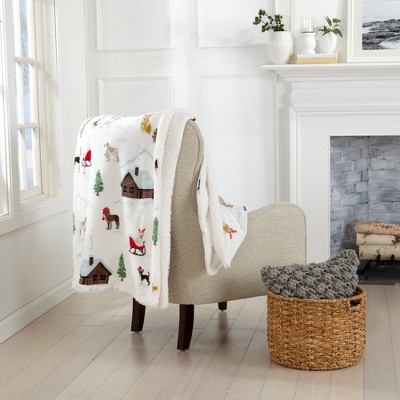 Holiday-Printed Plush Throw Blanket - Great Bay Home