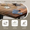 homfan Large Long Dining Table for 6-8 People, Rustic Wood Kitchen Table with Sturdy Black Metal Legs, Industrial Rectangle Patio Table - 3 of 4