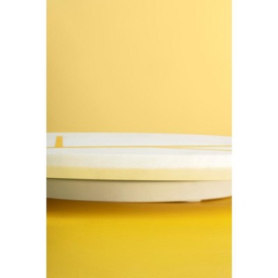 Gold Embellished White Marble Round Lazy Susan