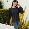 Anna-Kaci Women's Casual Sequin Ballon Long Sleeve Blouse Loose Round Neck Matching Top Party - 2 of 4
