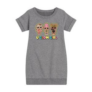 Girls' - LOL Surprise! - U Glow Girl Graphic Short Sleeve Fleece Dress - 1 of 4