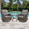 Buenhomino 3 Pieces Patio Bistro Set Outdoor Swivel Rocker Patio Chairs with Side Table Patio Furniture for Deck Porch Garden Balcony Poolside - 2 of 4
