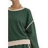 Women's Solid Contrast Trim Long Sleeve Top - entro - 4 of 4