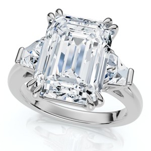 Pompeii3 Certified 4.40Ct Emerald Diamond Engagement Ring 14k Gold or Platinum Lab Created - 1 of 4
