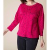 Women's Circle Knit Jacquard Boxy Crew Neck Sleeve - habitat - 3 of 4