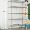 FONTOI 72"H Storage Racks with Wheels, 5 Tiers Freestanding Wire Shelf Unit, Pantry Organizer Rack for Kitchen, Garage, Silver, 23.62"*72.05"*47.24" - 3 of 4