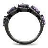 Slickblue Women's Ring, Stainless Steel, Black Ion Plating, AAA CZ Stones, Trendy Oval Style, Purple, Size 5-10 - 3 of 4